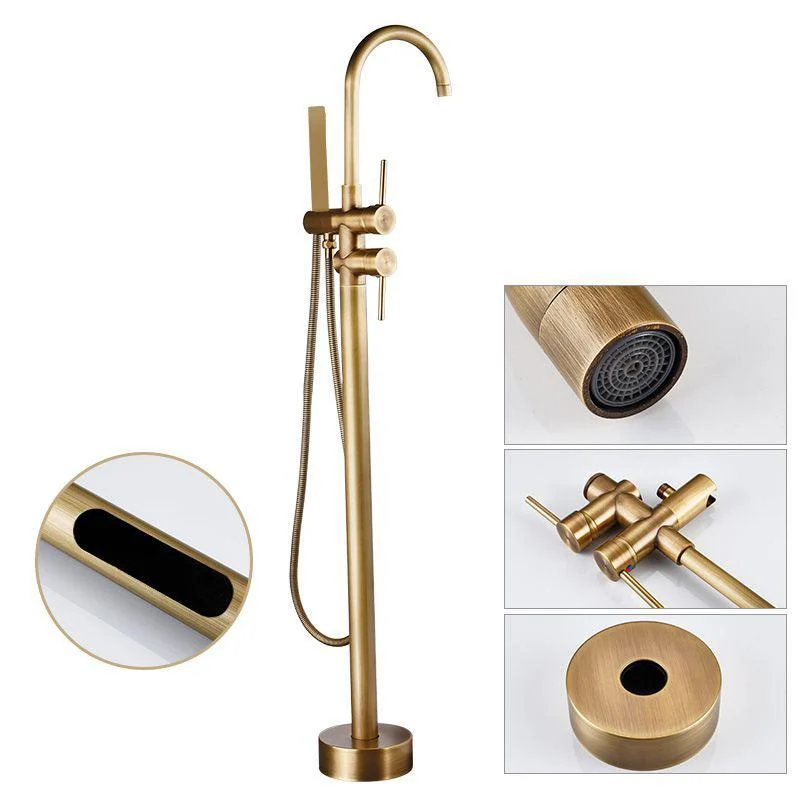 Modern Freestanding Tub Fillers Copper Freestanding Bathtub Tap -Bathlova