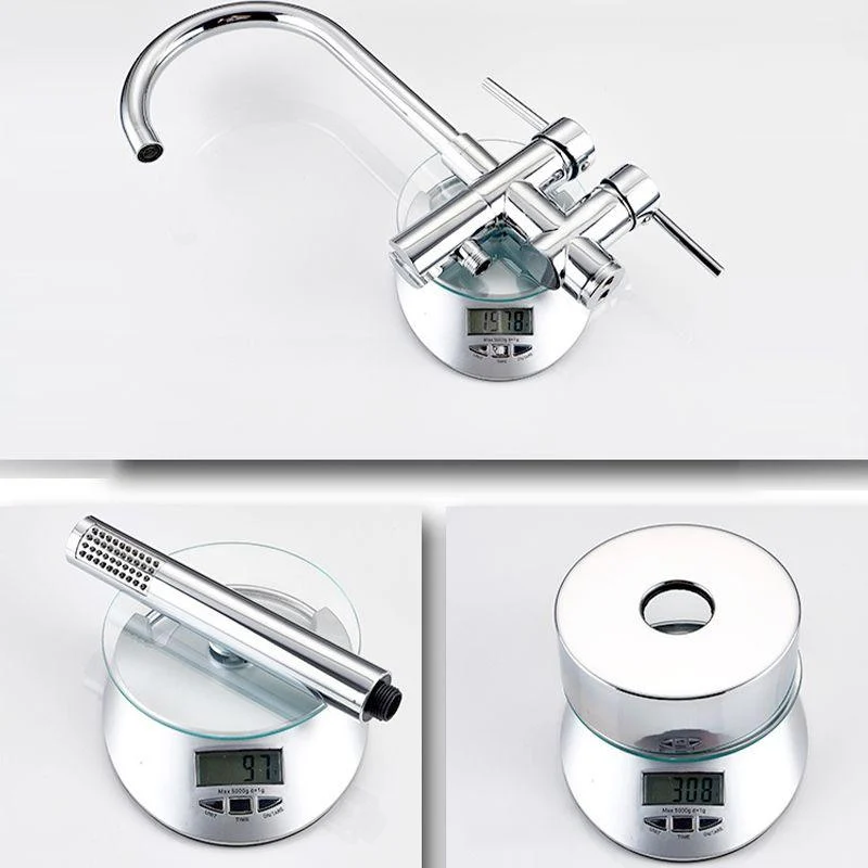 Modern Freestanding Tub Tap Copper Floor Mount Free Standing Tub Filler Tap -Bathlova