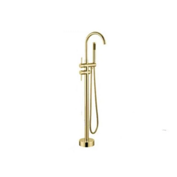 Modern Freestanding Tub Tap Copper Floor Mounted Two Handle Freestanding Bathtub Tap -Bathlova