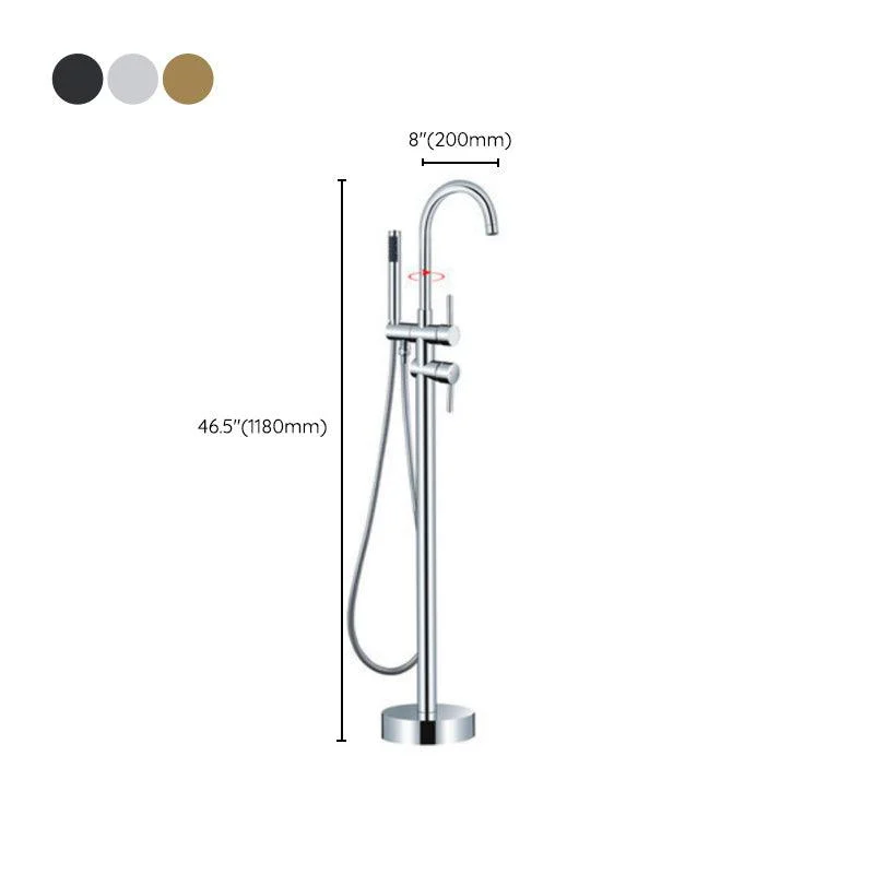 Modern Freestanding Tub Tap Copper Floor Mounted Two Handle Freestanding Bathtub Tap -Bathlova