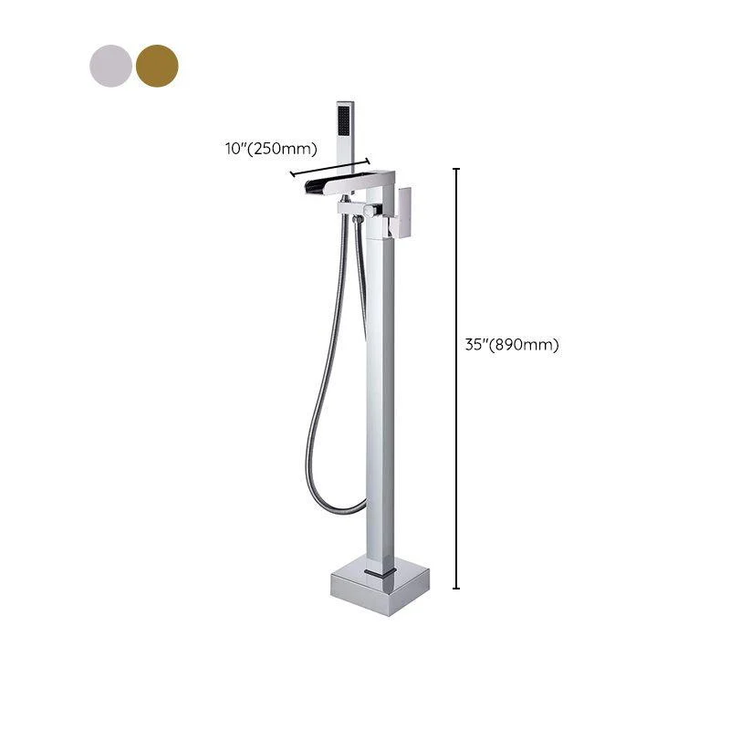 Modern Freestanding Tub Tap Copper One Handle Floor Mounted Freestanding Bathtub Tap -Bathlova