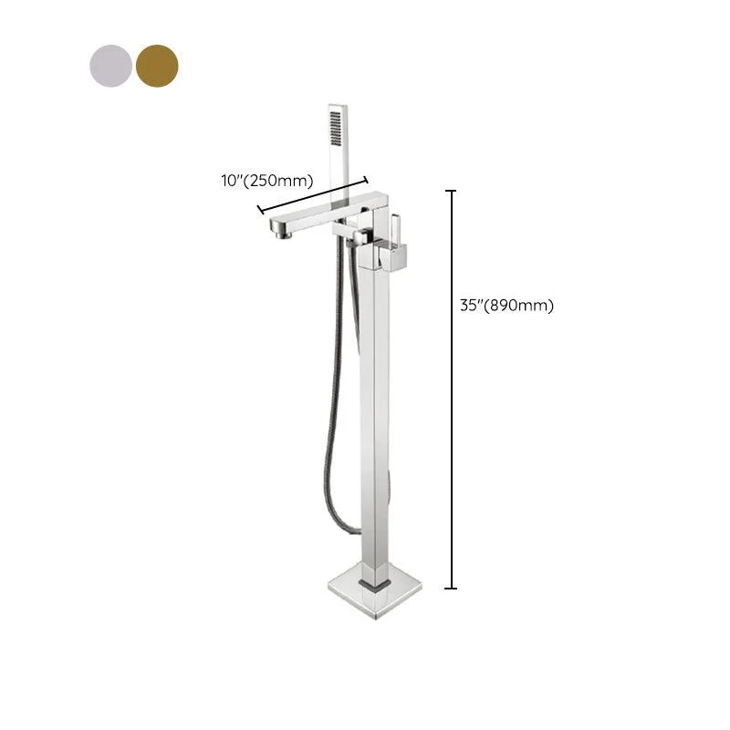 Modern Freestanding Tub Tap Copper One Handle Floor Mounted Freestanding Bathtub Tap -Bathlova