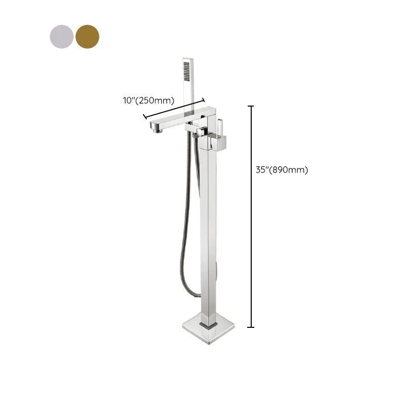 Modern Freestanding Tub Tap Copper One Handle Floor Mounted Freestanding Bathtub Tap -Bathlova