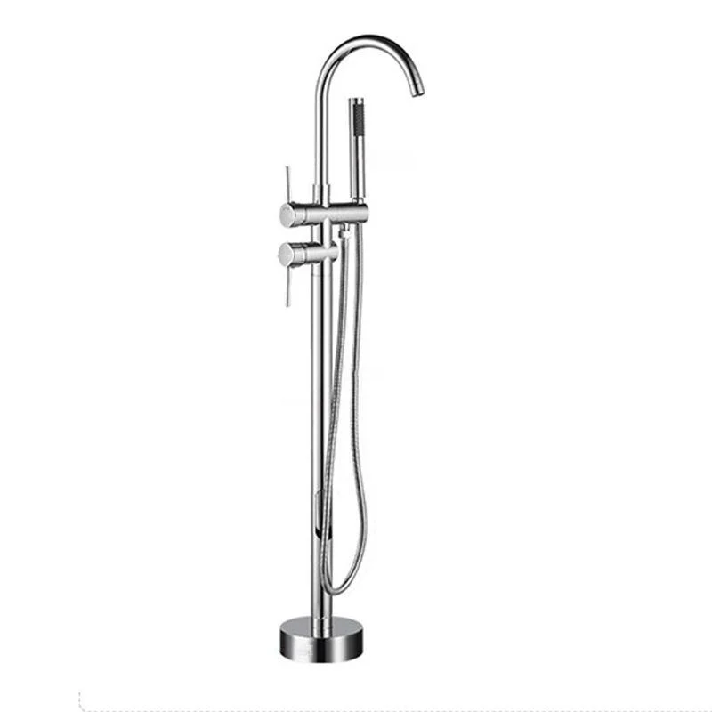 Modern Freestanding Tub Tap Floor Mounted Lever Freestanding Tub Filler Trim -Bathlova