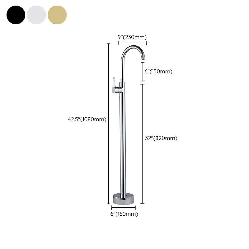 Modern Freestanding Tub Tap Floor Mounted Lever Freestanding Tub Filler Trim -Bathlova