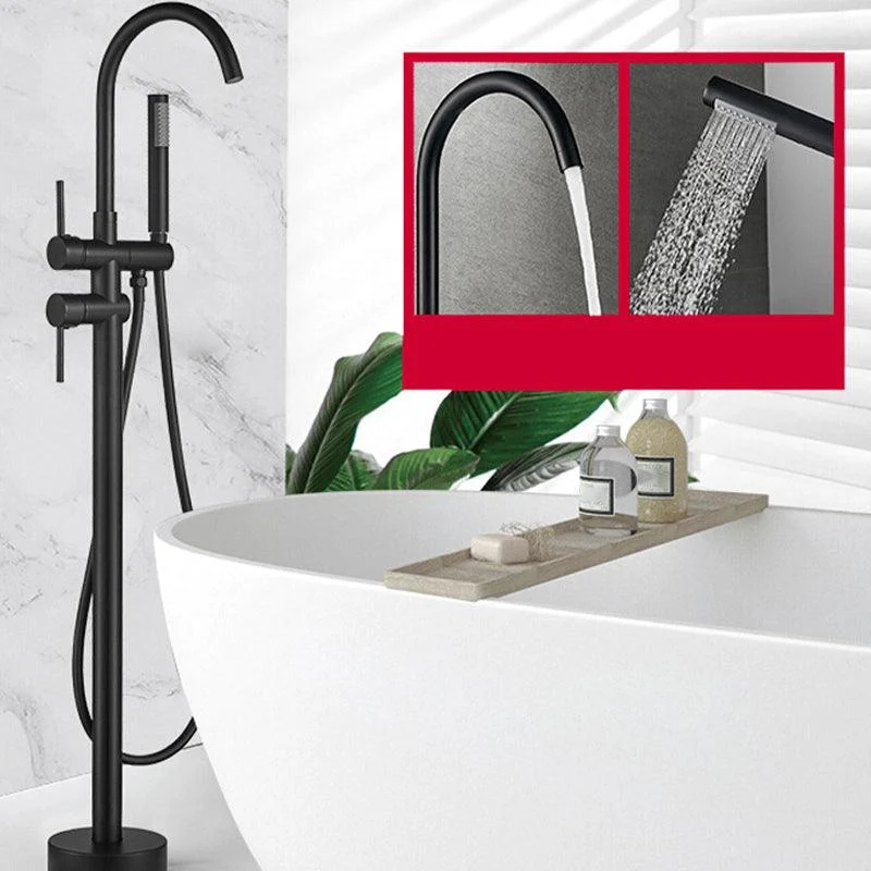 Modern Freestanding Tub Tap Floor Mounted Lever Freestanding Tub Filler Trim -Bathlova