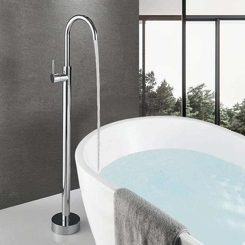 Modern Freestanding Tub Tap Floor Mounted Lever Freestanding Tub Filler Trim -Bathlova