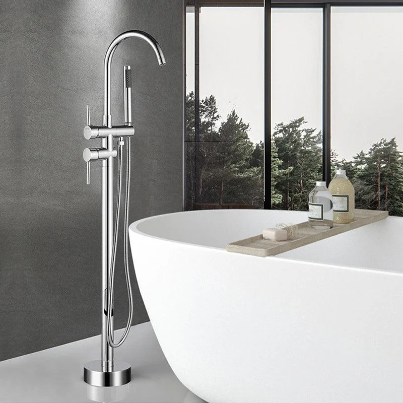 Modern Freestanding Tub Tap Floor Mounted Lever Freestanding Tub Filler Trim -Bathlova