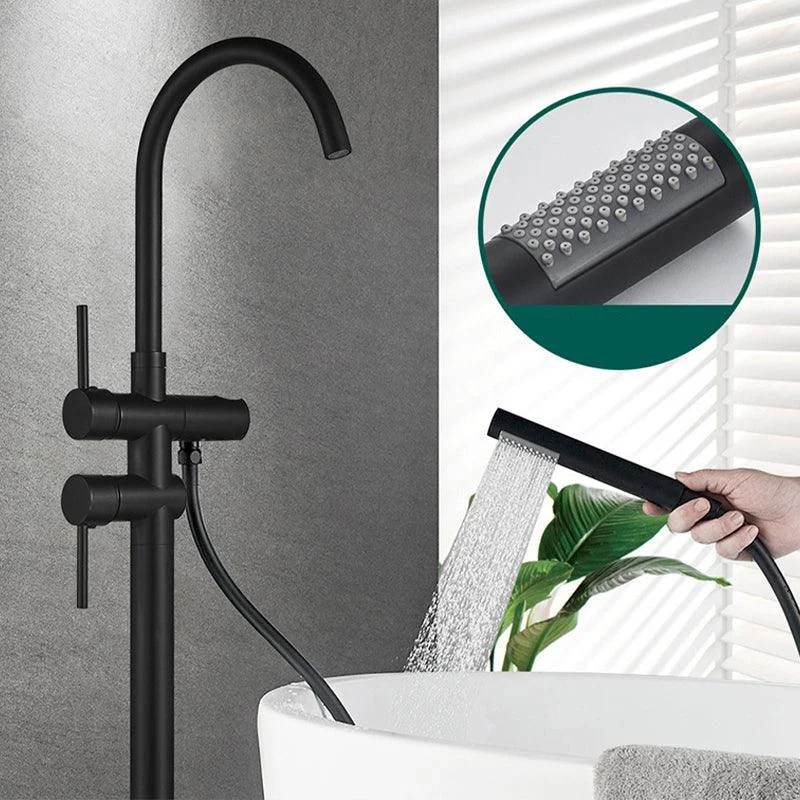 Modern Freestanding Tub Tap Floor Mounted Lever Freestanding Tub Filler Trim -Bathlova