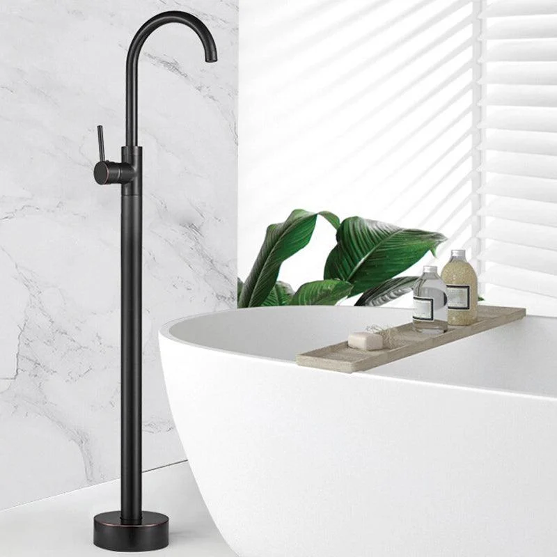 Modern Freestanding Tub Tap Floor Mounted Lever Freestanding Tub Filler Trim -Bathlova