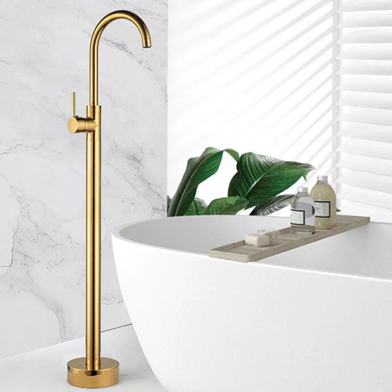 Modern Freestanding Tub Tap Floor Mounted Lever Freestanding Tub Filler Trim -Bathlova