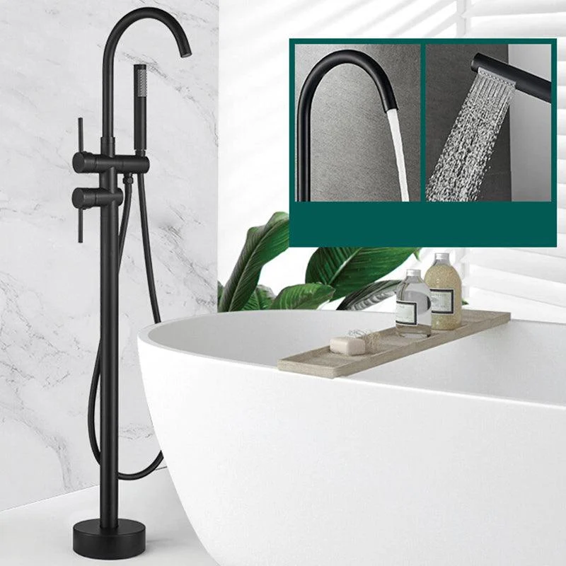 Modern Freestanding Tub Tap Floor Mounted Lever Freestanding Tub Filler Trim -Bathlova