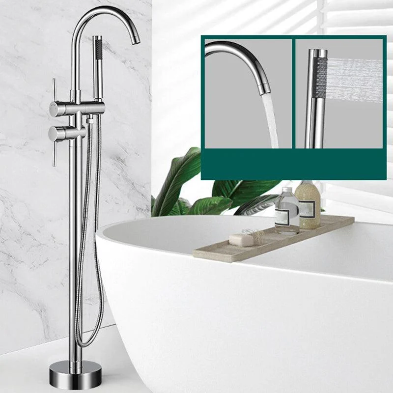 Modern Freestanding Tub Tap Floor Mounted Lever Freestanding Tub Filler Trim -Bathlova