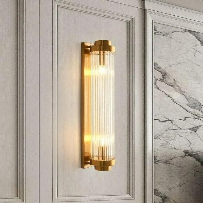 Modern Glass Column Wall Sconce -Bathlova