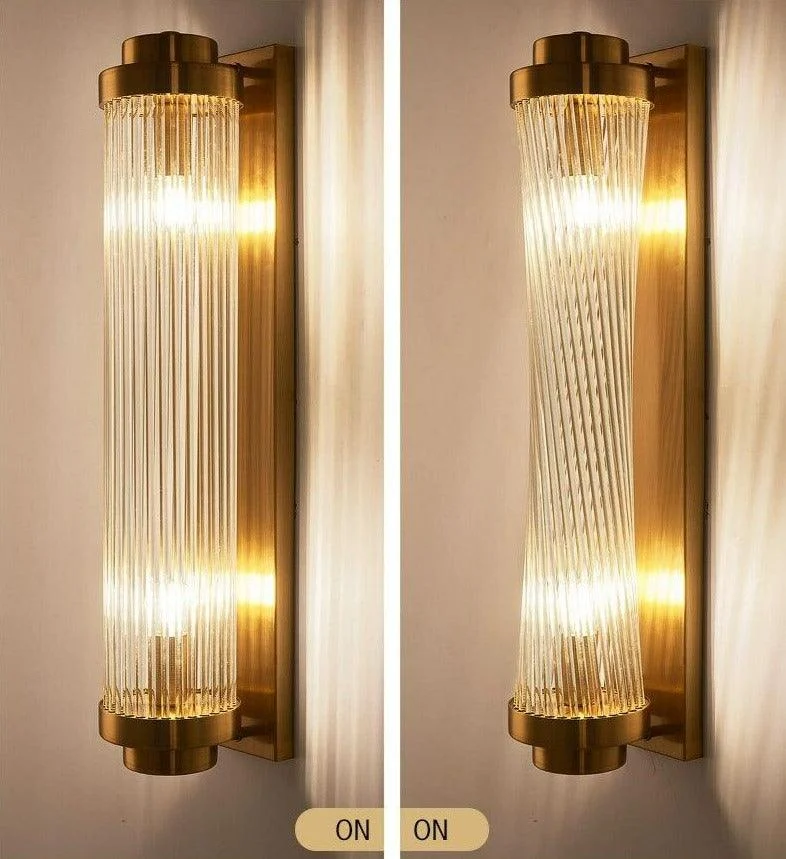 Modern Glass Column Wall Sconce -Bathlova