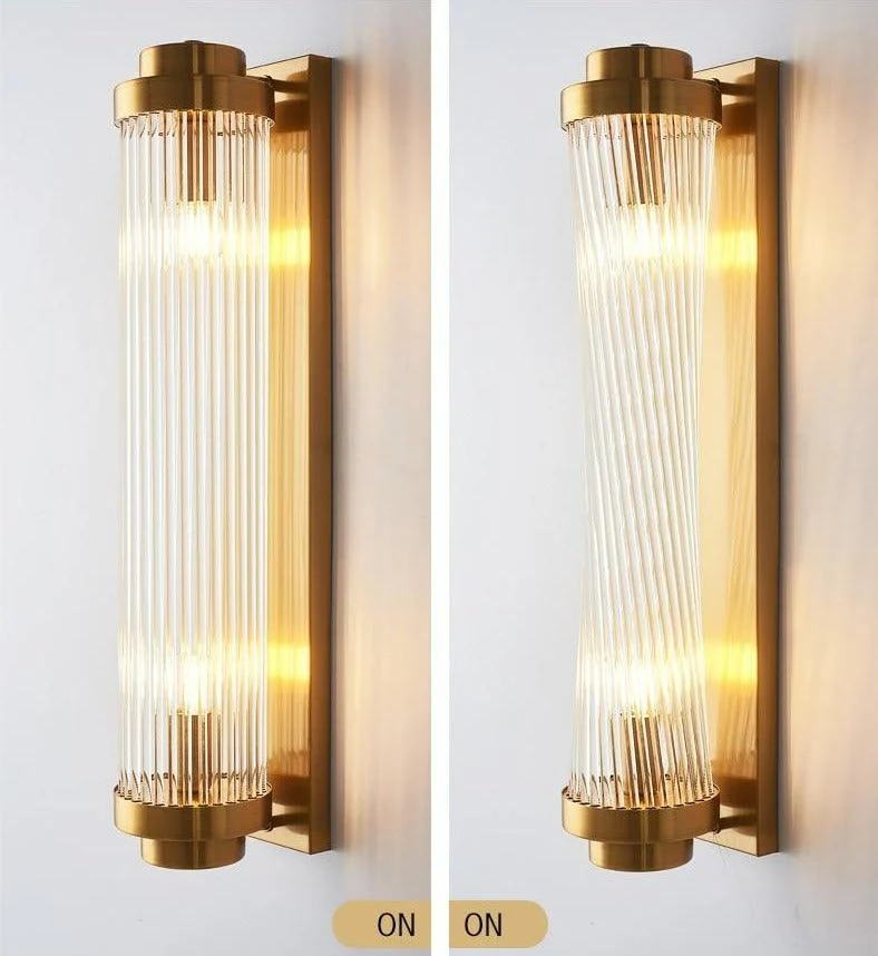 Modern Glass Column Wall Sconce -Bathlova