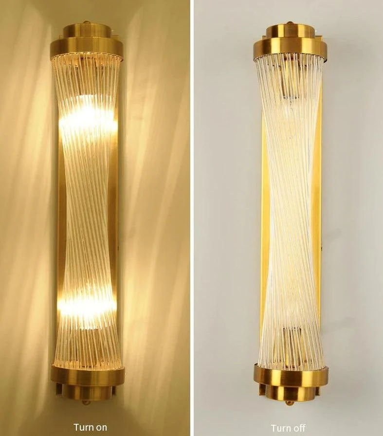 Modern Glass Column Wall Sconce -Bathlova