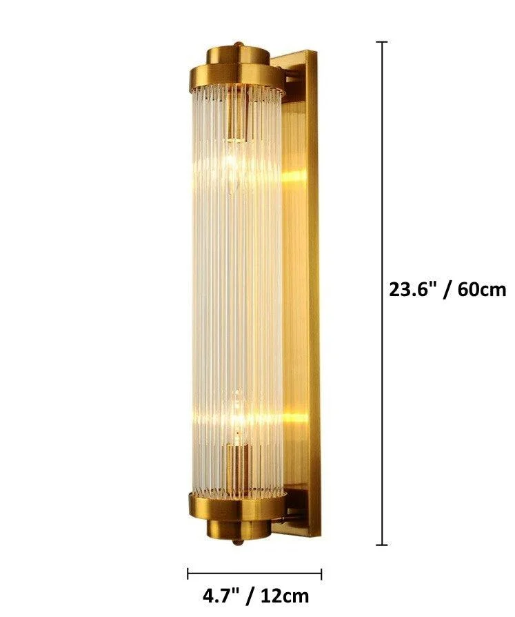 Modern Glass Column Wall Sconce -Bathlova