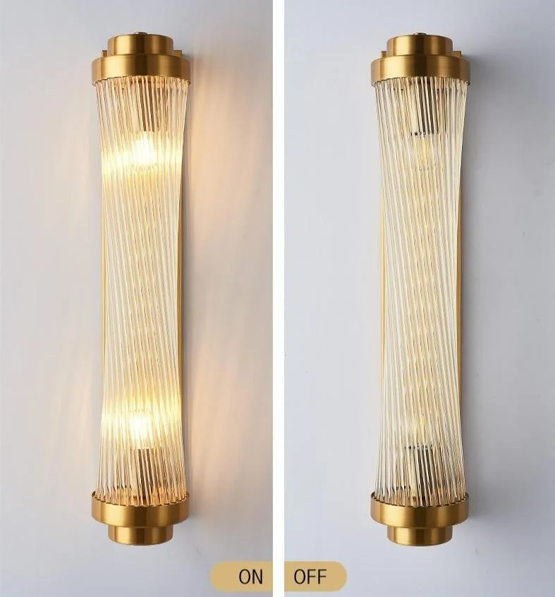 Modern Glass Column Wall Sconce -Bathlova