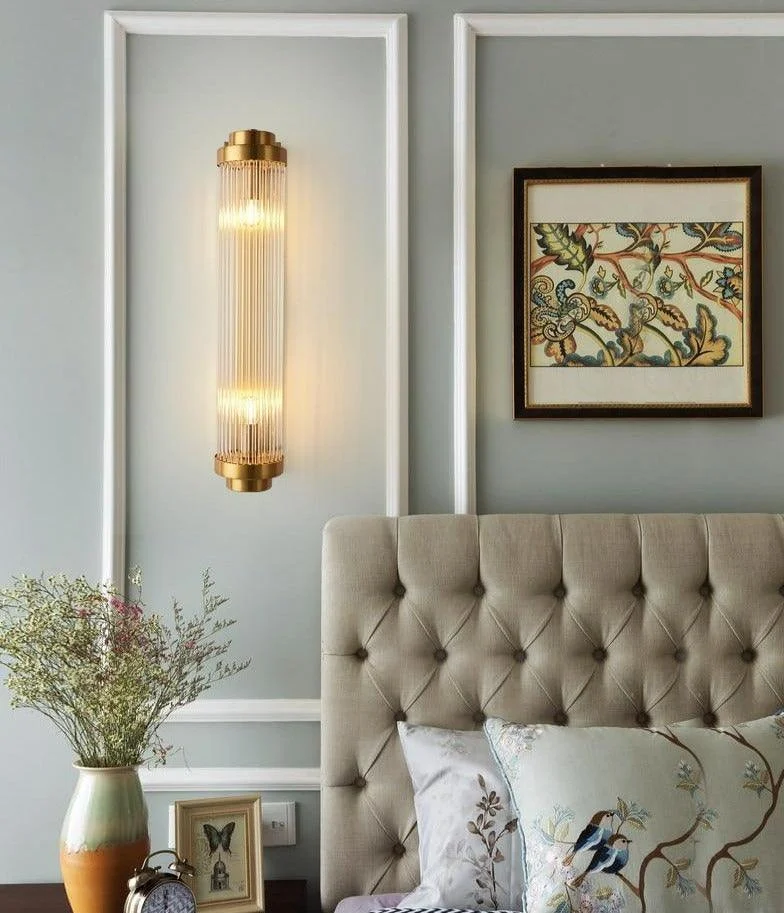 Modern Glass Column Wall Sconce -Bathlova