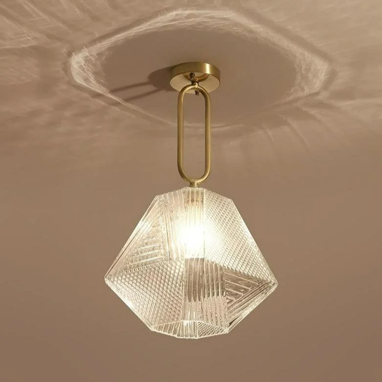 Modern Glass Crystal Ceiling Light -Bathlova