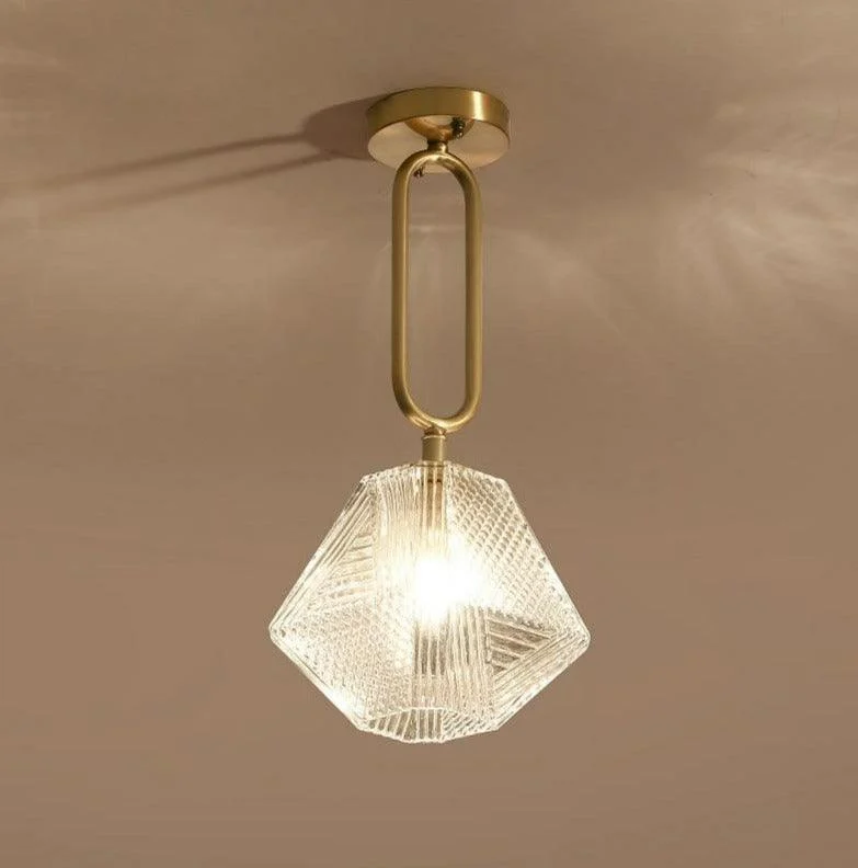 Modern Glass Crystal Ceiling Light -Bathlova