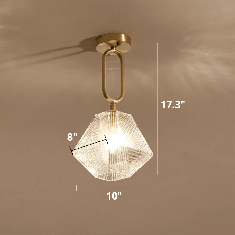 Modern Glass Crystal Ceiling Light -Bathlova