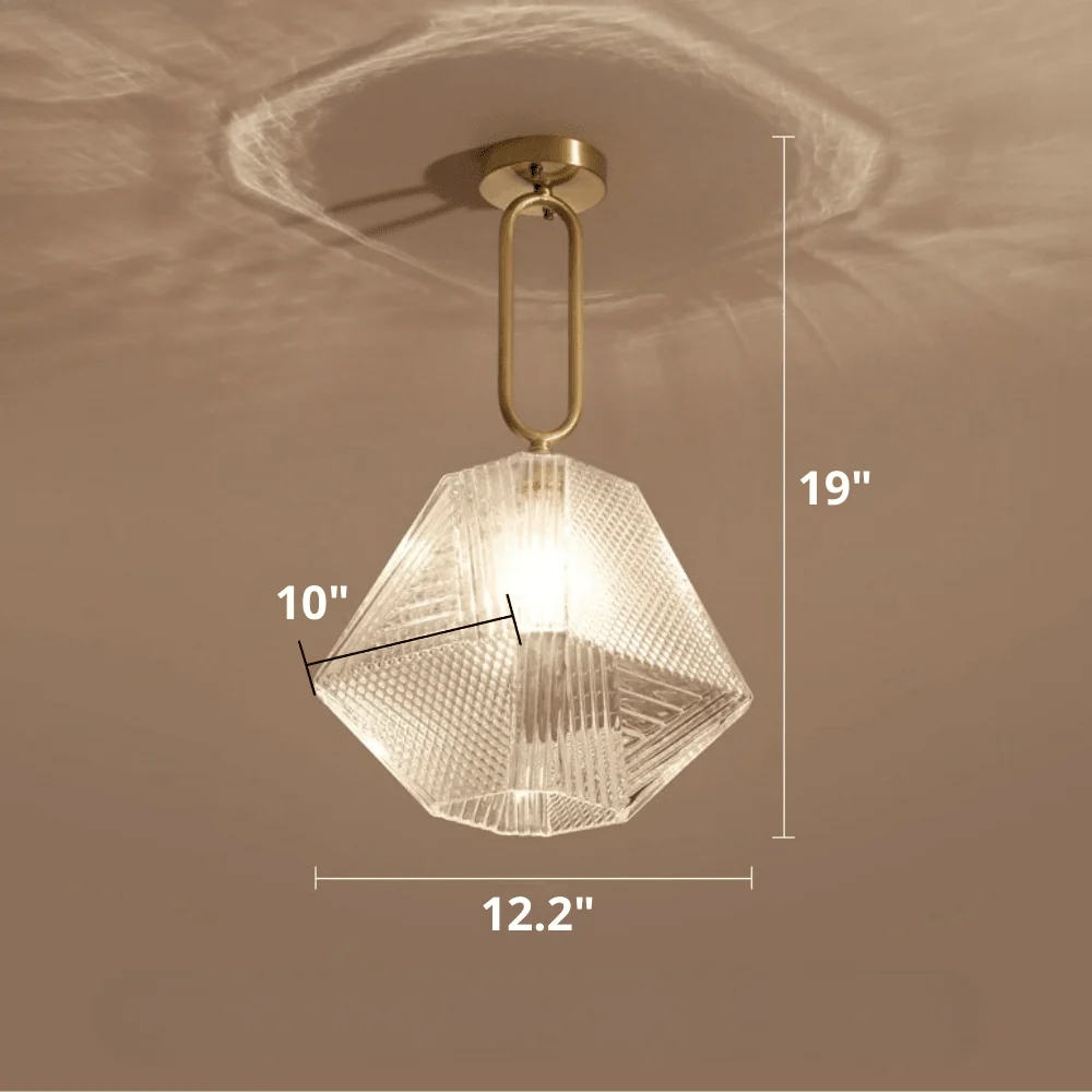 Modern Glass Crystal Ceiling Light -Bathlova