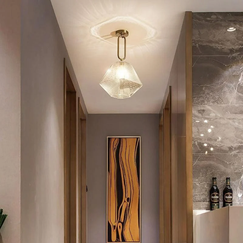 Modern Glass Crystal Ceiling Light -Bathlova