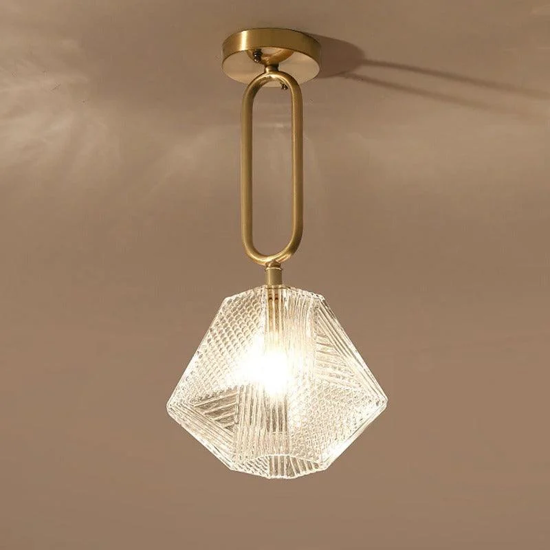 Modern Glass Crystal Ceiling Light -Bathlova