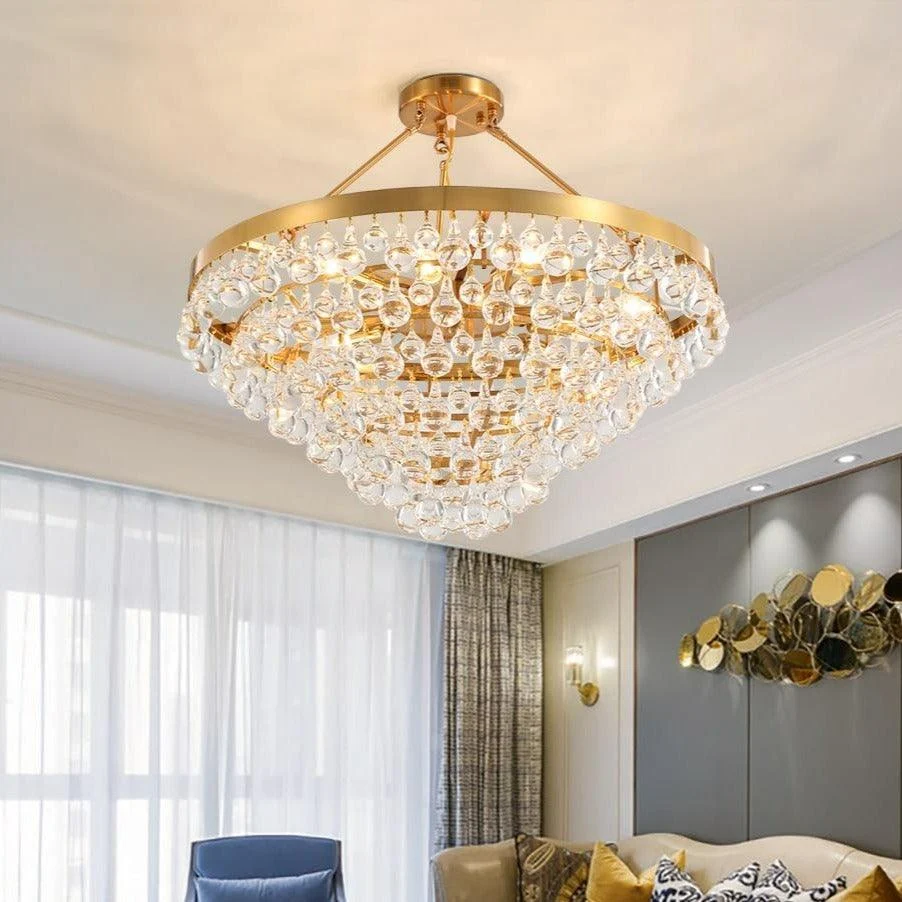 Modern Glass Crystal Droplet Chandelier -Bathlova