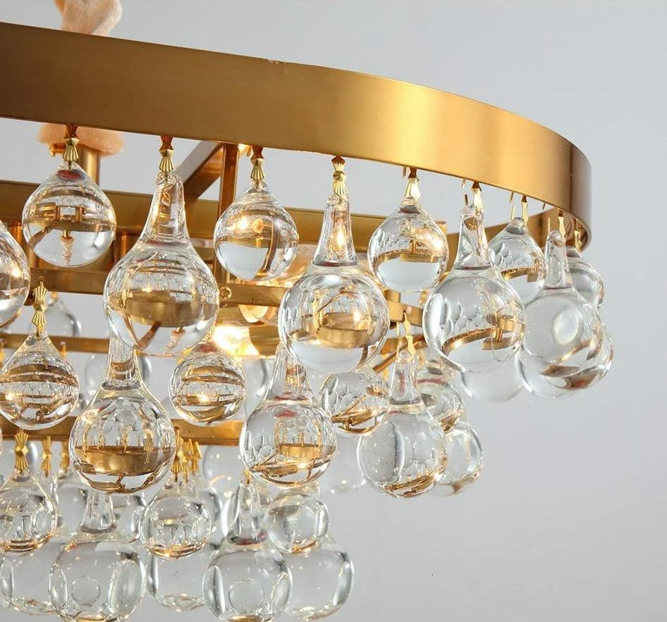 Modern Glass Crystal Droplet Chandelier -Bathlova