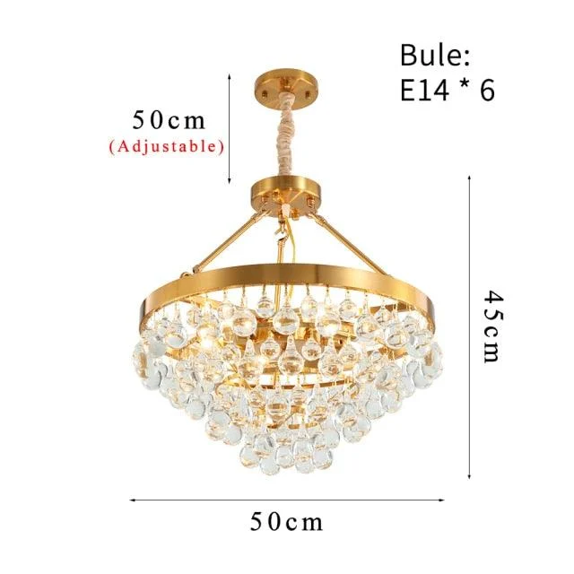 Modern Glass Crystal Droplet Chandelier -Bathlova