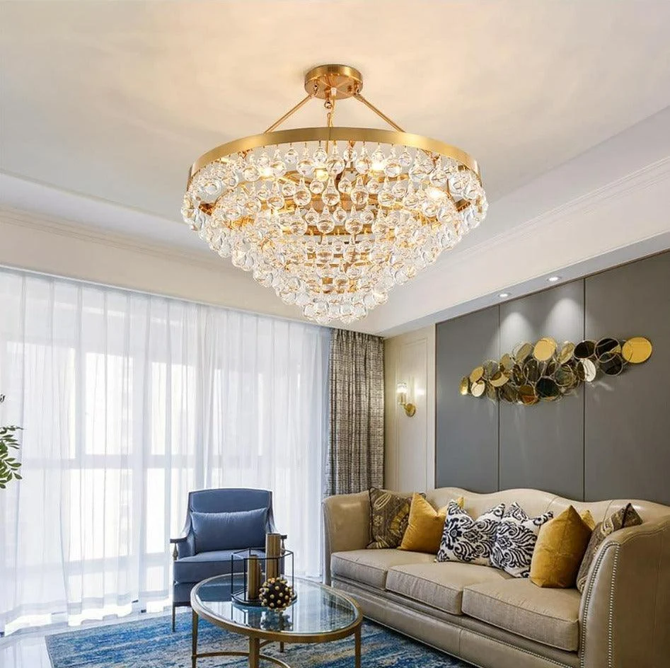 Modern Glass Crystal Droplet Chandelier -Bathlova