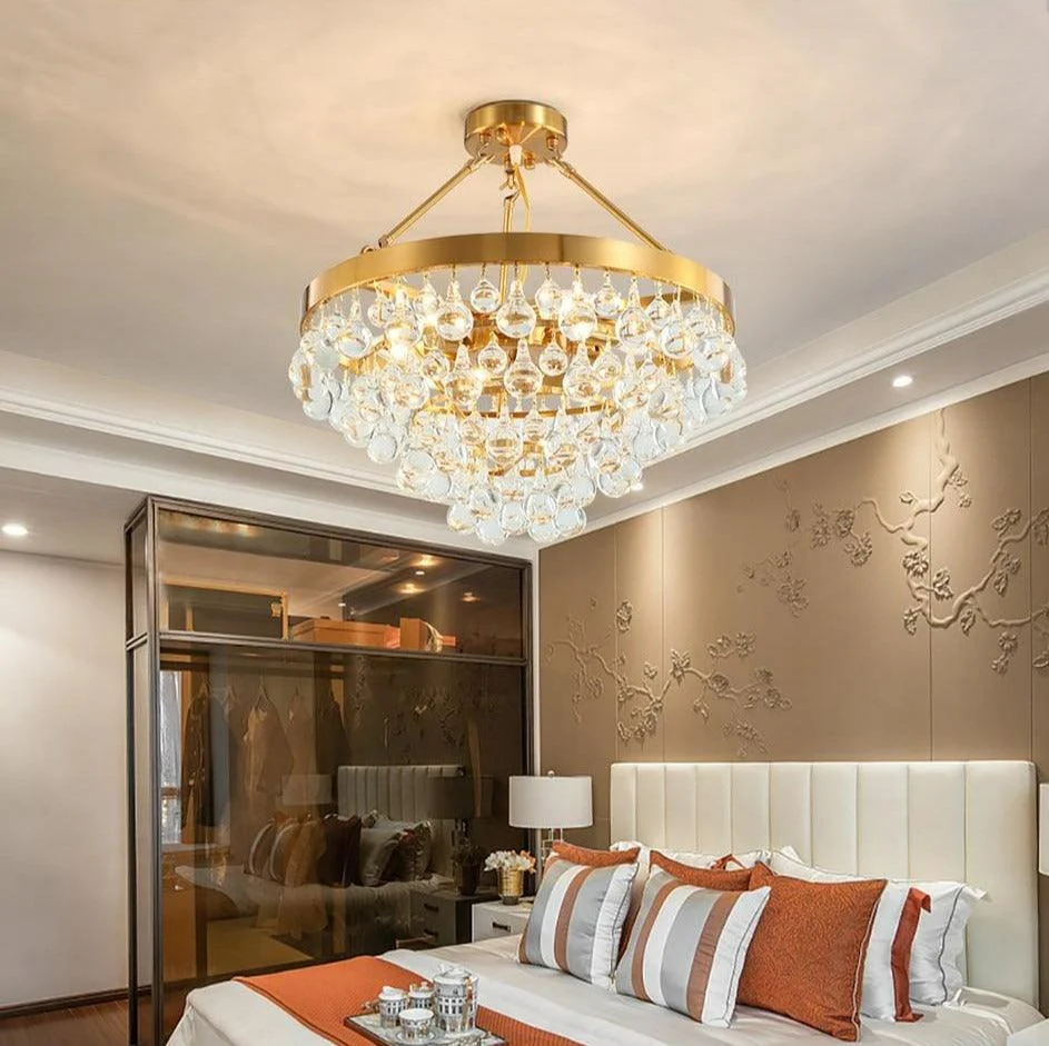 Modern Glass Crystal Droplet Chandelier -Bathlova