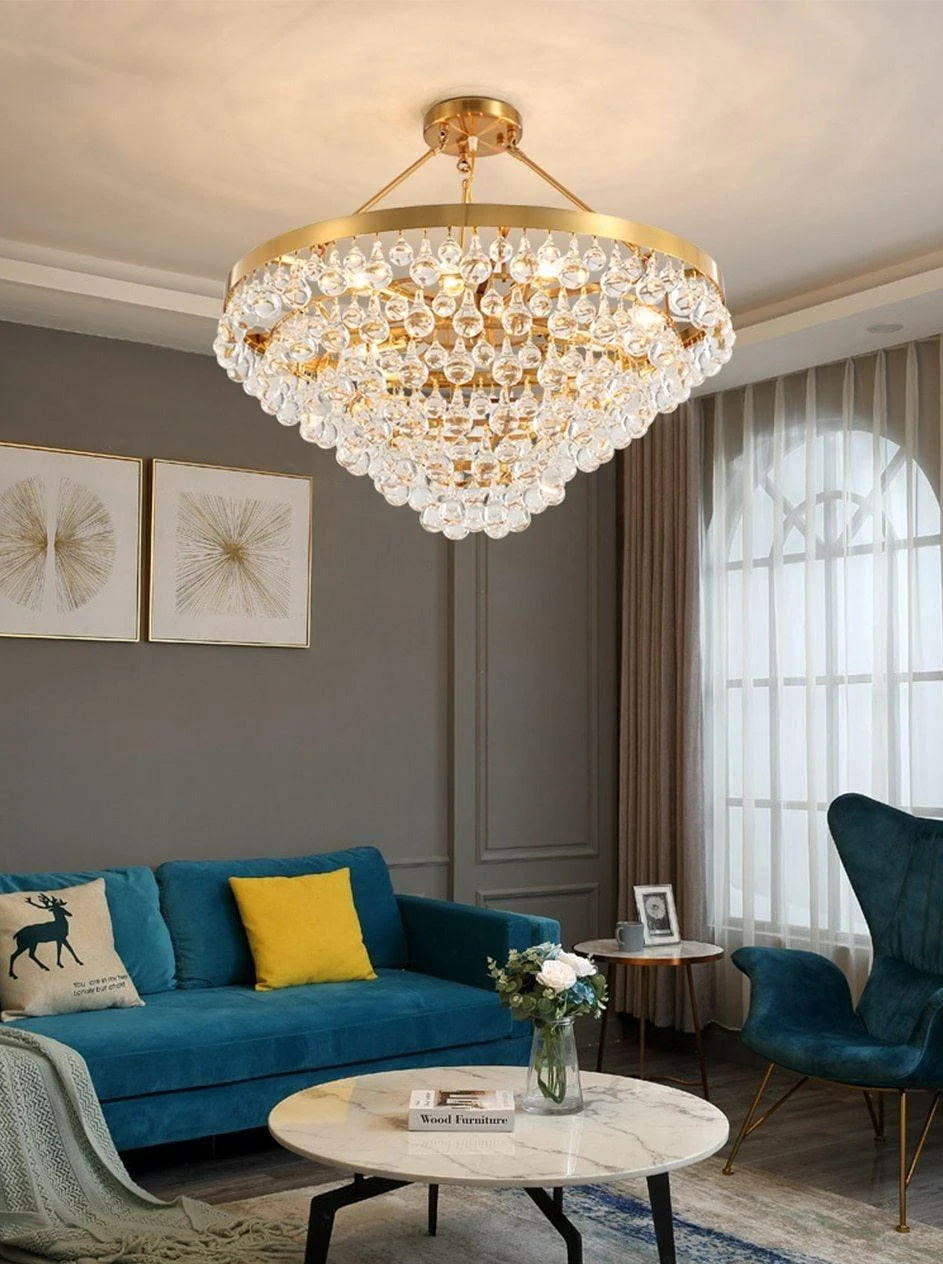 Modern Glass Crystal Droplet Chandelier -Bathlova