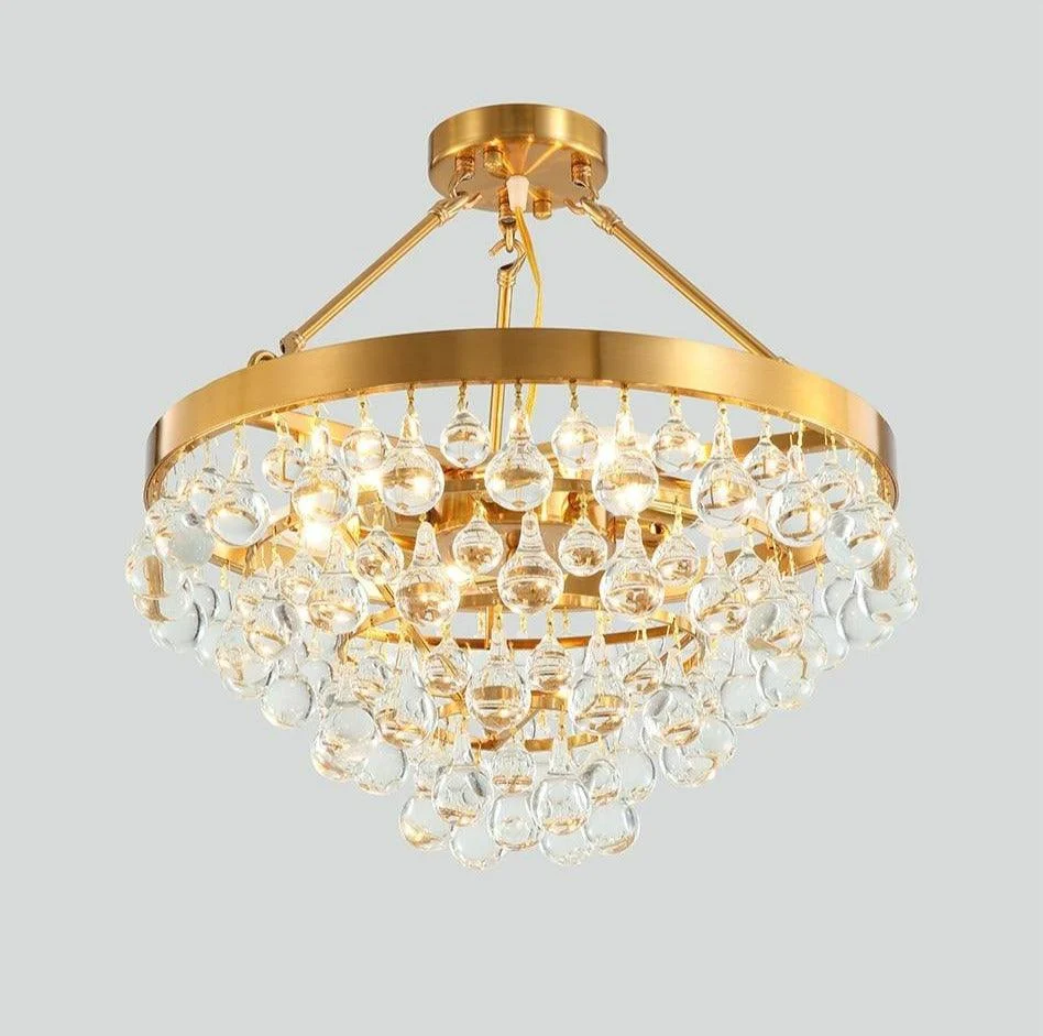 Modern Glass Crystal Droplet Chandelier -Bathlova