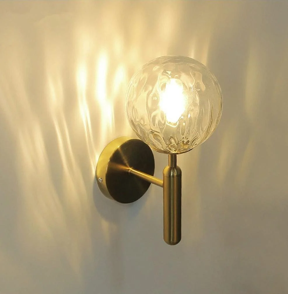 Modern Glass Globe Wall Light -Bathlova