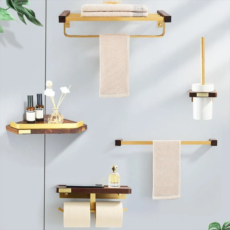 Modern Gold Bath Hardware Set Bath Shelf Paper Holder Bathroom Accessory Set -Bathlova