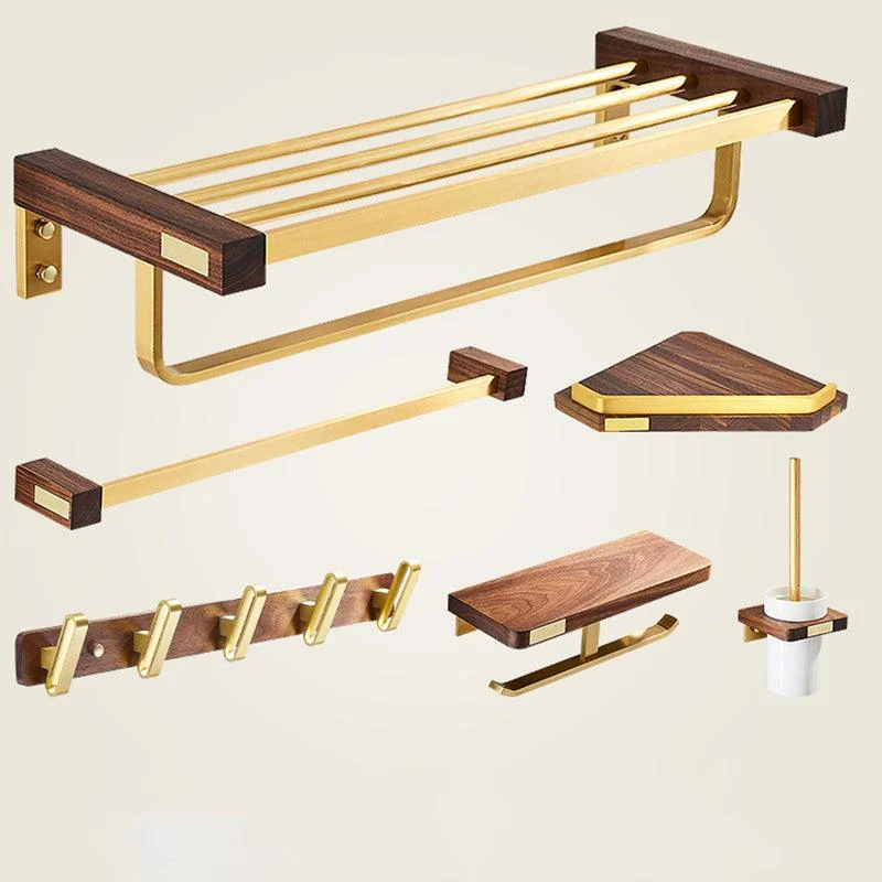 Modern Gold Bath Hardware Set Bath Shelf Paper Holder Bathroom Accessory Set -Bathlova