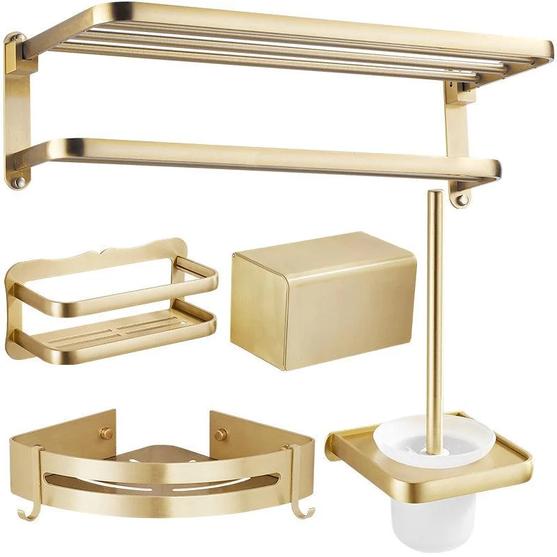 Modern Gold Bathroom Accessory Kit Towel Bar Bath Shelf Bath Hardware Set -Bathlova