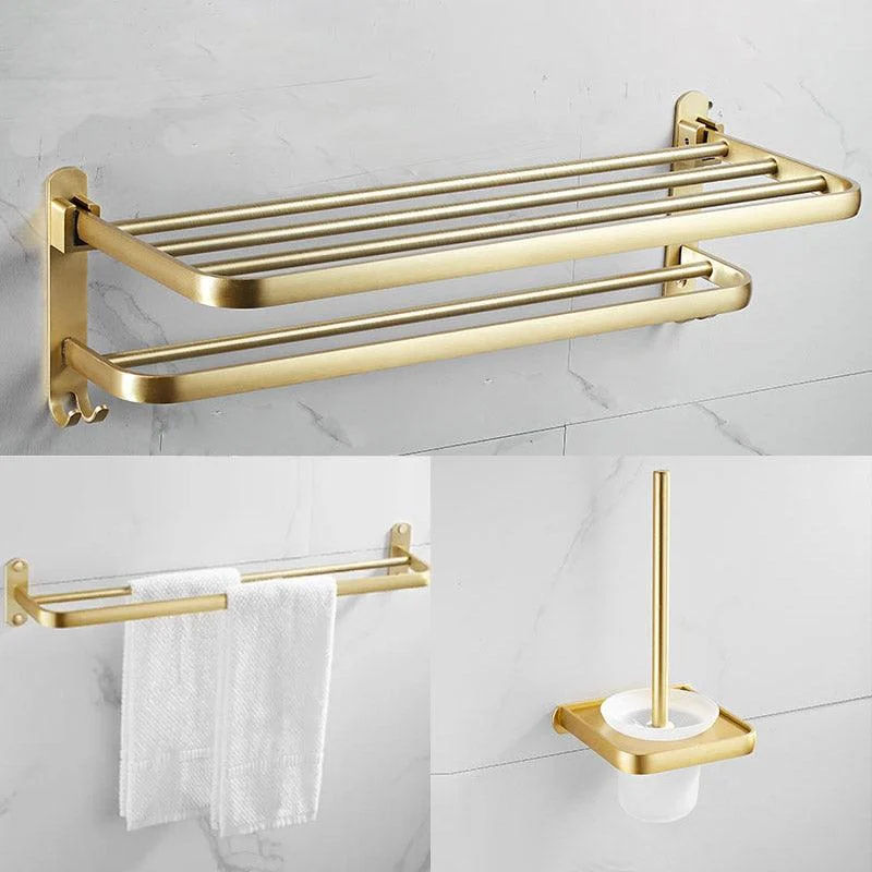 Modern Gold Bathroom Accessory Kit Towel Bar Bath Shelf Bath Hardware Set -Bathlova