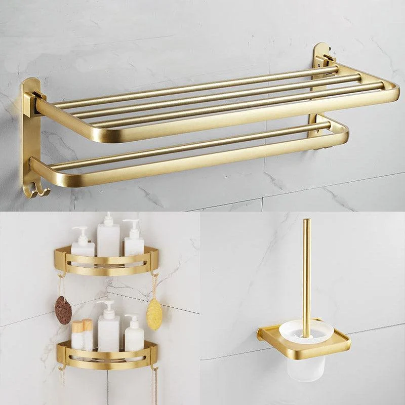 Modern Gold Bathroom Accessory Kit Towel Bar Bath Shelf Bath Hardware Set -Bathlova