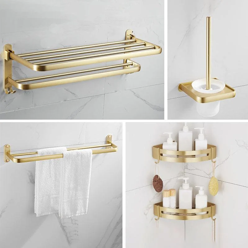 Modern Gold Bathroom Accessory Kit Towel Bar Bath Shelf Bath Hardware Set -Bathlova