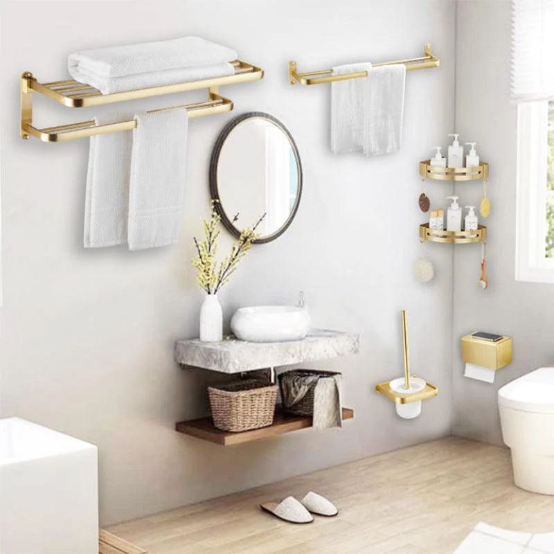 Modern Gold Bathroom Accessory Kit Towel Bar Bath Shelf Bath Hardware Set -Bathlova