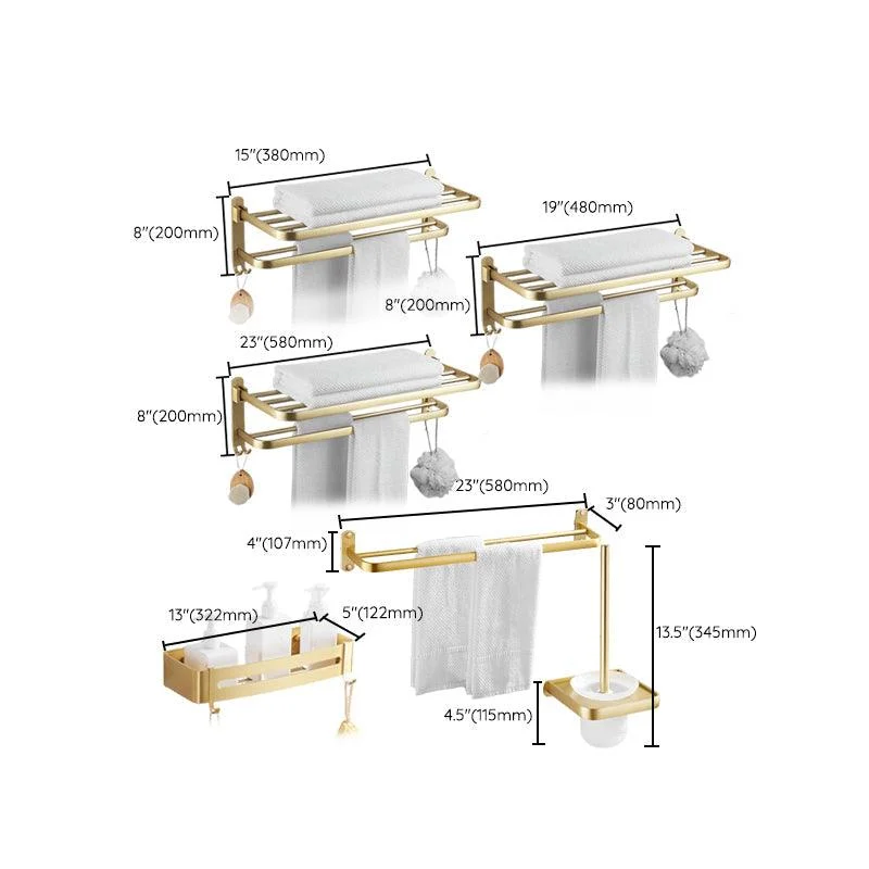 Modern Gold Bathroom Accessory Kit Towel Bar Bath Shelf Bath Hardware Set -Bathlova