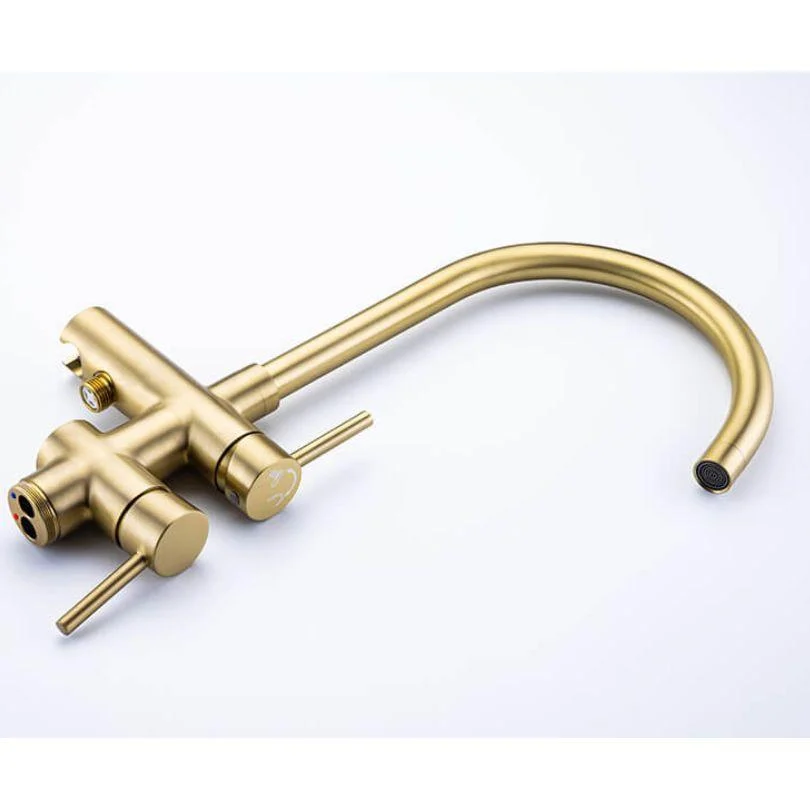 Modern Gold Brass Freestanding Bathtub Filler Tap with Handheld Shower - 30" -Bathlova