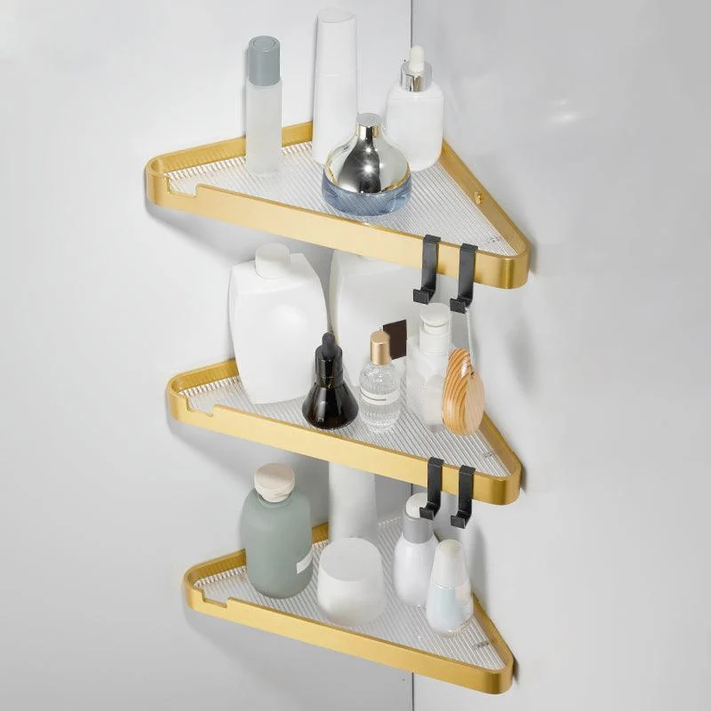 Modern Gold/Black 3 Piece Bathroom Accessory Set, Bath Shelf -Bathlova