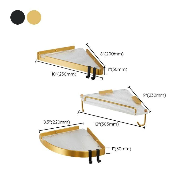 Modern Gold/Black 3 Piece Bathroom Accessory Set, Bath Shelf -Bathlova