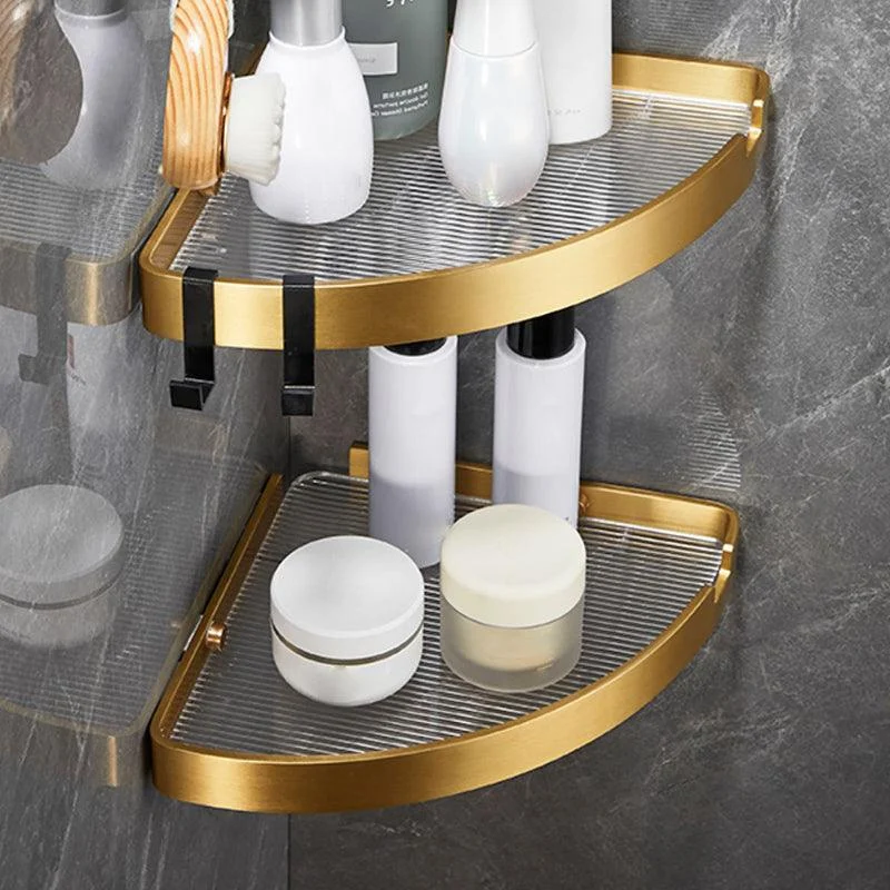 Modern Gold/Black 3 Piece Bathroom Accessory Set, Bath Shelf -Bathlova